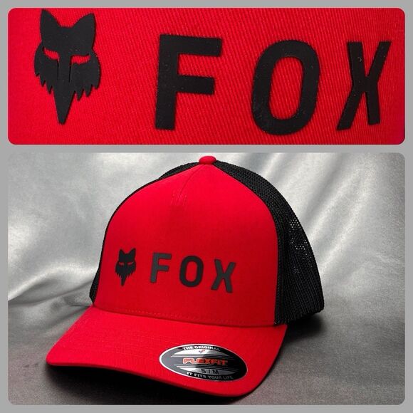 Fox Racing Absolute Flexfit Hat -  Mens S/M Lid Cap Flame Red MX Summer Vacation - Picture 1 of 14